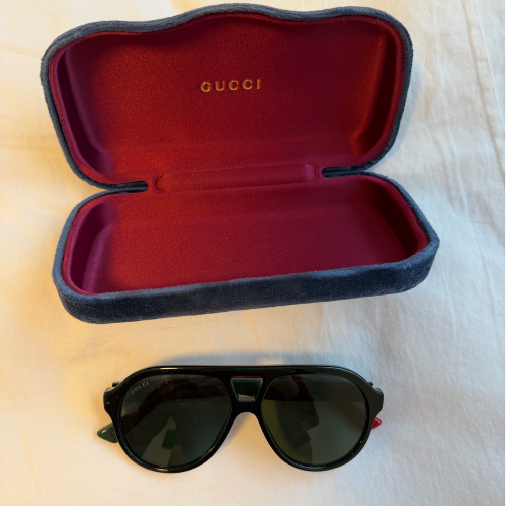 Gucci Black Sunglasses with Red Accents